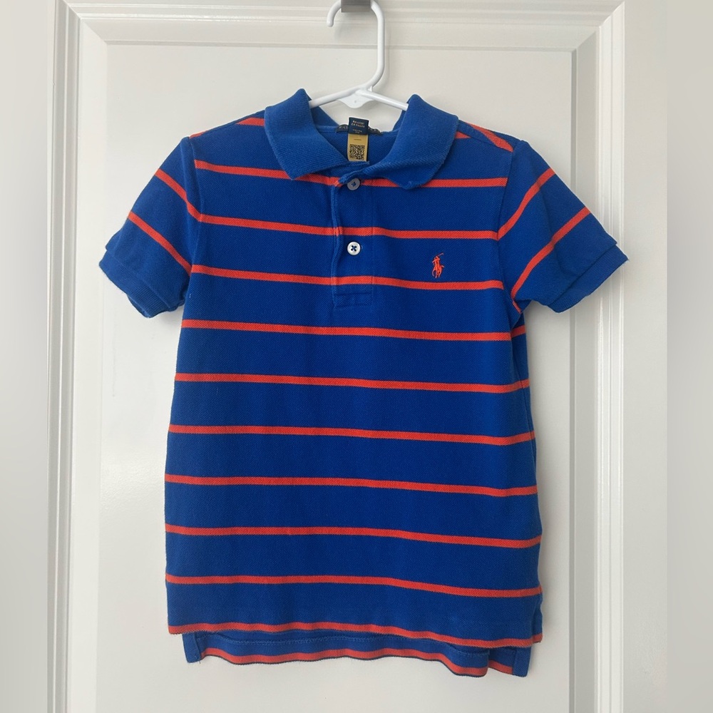 Polo by Ralph Lauren Royal Blue with Orange Stripe Kids Polo